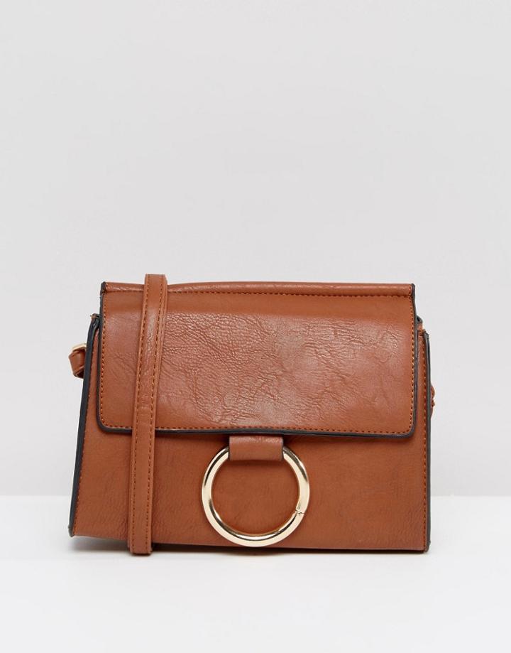 Yoki Fashion Shoulder Bag With Buckle Front - Tan