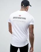 Good For Nothing Muscle T-shirt In White With Back Print - White