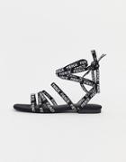 Asos Design Fierce Slogan Flat Sandals - Black