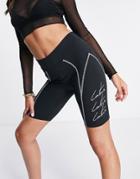 The Couture Club Signature Body-conscious Set Shorts In Pink-black