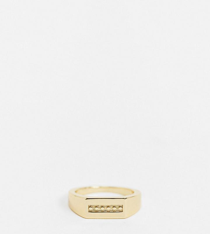 Serge Denimes Signet Ring In Gold With Rectangular Design