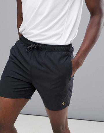 Farah Sport Bell Logo Swim Shorts In Black - Black