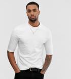 Asos Design Tall Organic Smart Slim Fit T-shirt In White - White