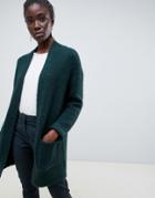 Selected Longline Wool Cardigan - Green