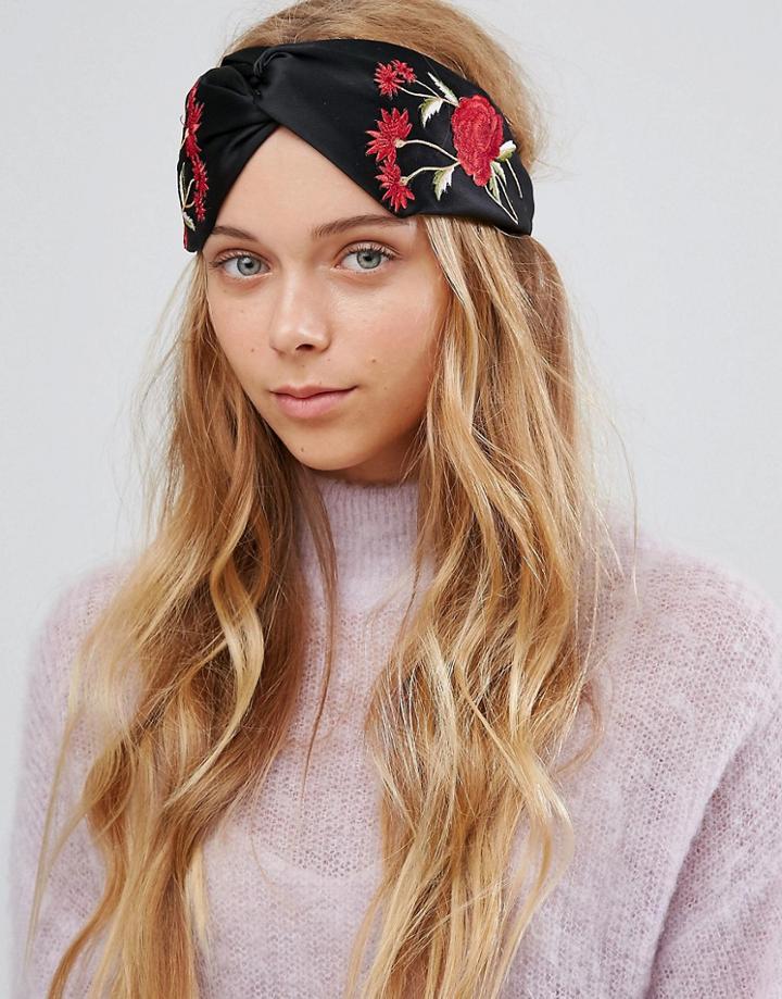 Aldo Floral Knotted Headband - Black