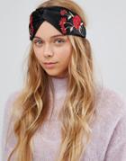 Aldo Floral Knotted Headband - Black