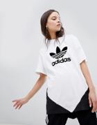 Adidas Originals Colorado Paneled Trefoil T-shirt In Monochrome - Black