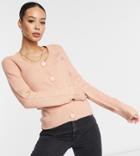 Asos Design Tall Scoop Neck Cardigan In Pink