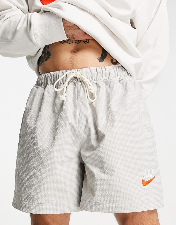 Nike Trend Retro Logo Lined Woven Shorts In Gray