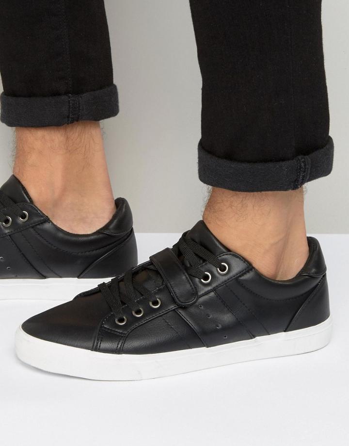 Brave Soul Strap Sneakers In White - White