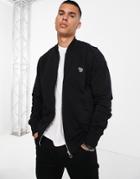 Ps Paul Smith Zebra Logo Bomber Sweatshirt In Black