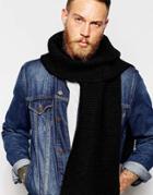Asos Knitted Scarf In Black - Black