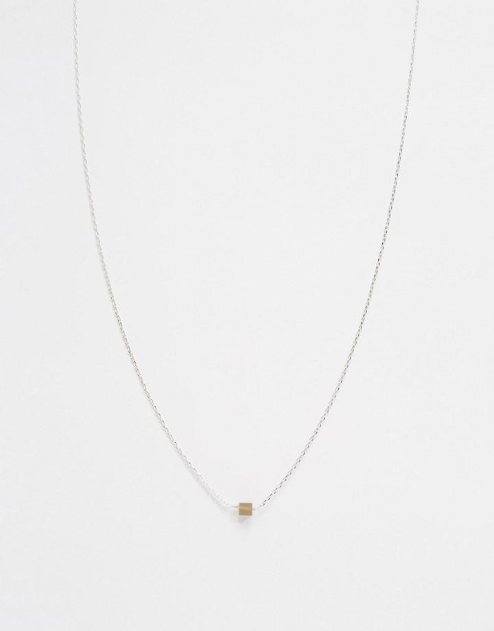 Orelia Silver Plated Single Cube Necklace - Silver
