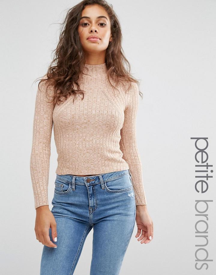 Miss Selfridge Petite High Neck Sweater - Beige