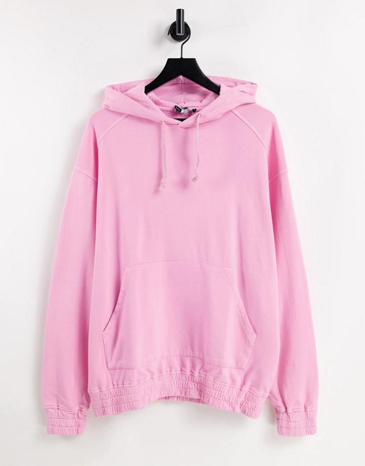 Asos Design Oversized Hoodie In Washed Pink