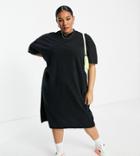 Collusion Plus Midi T-shirt Dress In Black