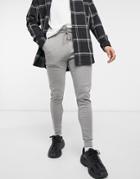 Asos Design Organic Smart Skinny Sweatpants With Pin Tucks In Gray-green