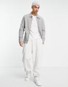 Jack & Jones Premium Jersey Zip Through Jacket In Gray Pinstripe