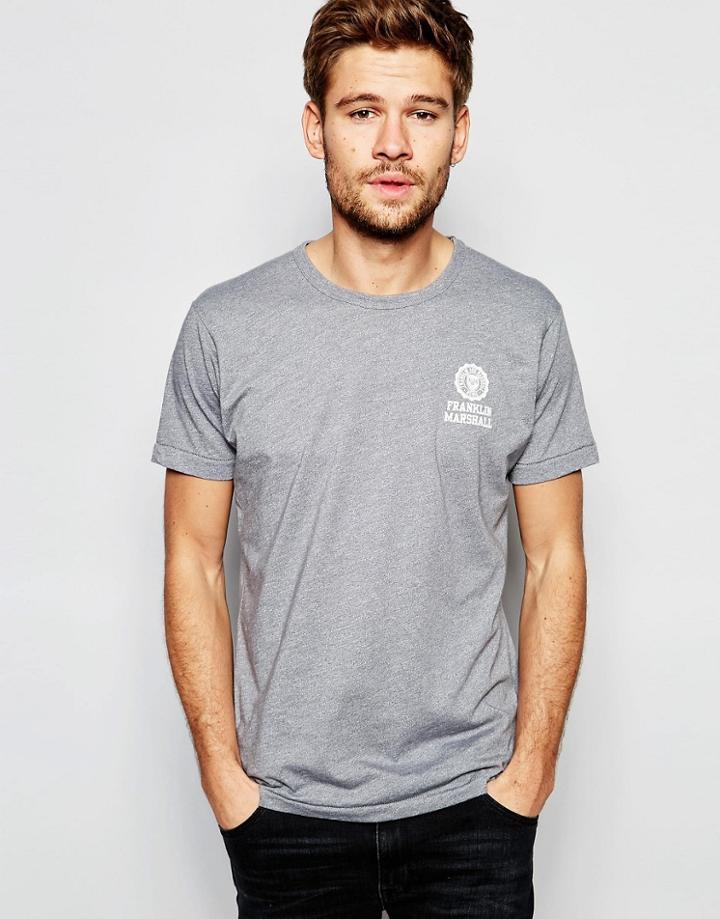 Franklin And Marshall Crew Neck Classic T-shirt - Sport Gray Melange