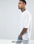 Mennace Extreme Drop Shoulder T-shirt In White - White