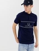 Fred Perry Sports Authentic Panel Logo Polo In Navy - Navy