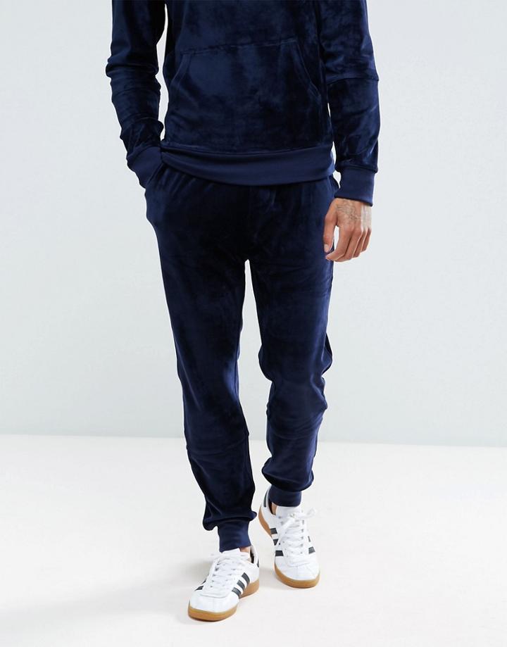 Another Influence Velour Slim Fit Jogger - Navy