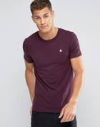 Asos Muscle T-shirt With Embroidery In Oxblood - Red