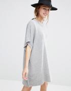 Just Female Carla Knit Cape Sweater Dress - Gray