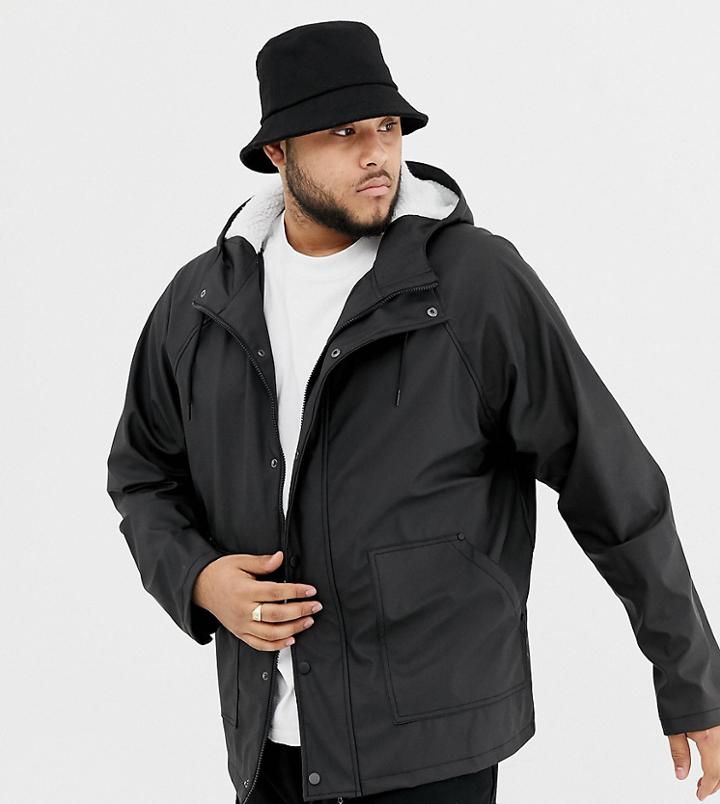 Another Influence Plus Rain Trench With Fleece Hood-black