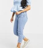 New Look Petite Mom Jeans In Light Blue Stonewash-blues