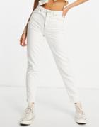 Topshop Mom Cotton Jean In Off White - White