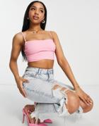 Pull & Bear Crop Top In Pink - Part Of A Set