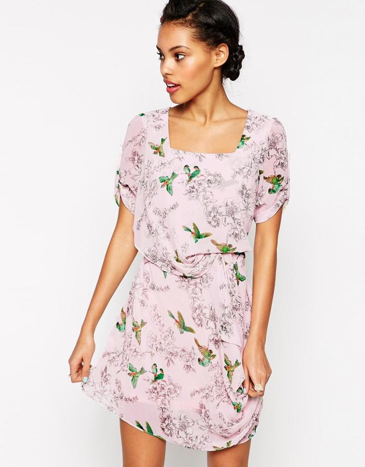 Traffic People Birds Of A Feather Less Is Less Dress - Pink