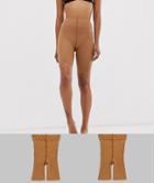 Asos Design Anti-chafing Shorts 2 Pack In Golden Bronze-beige