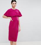 Asos Tall Wiggle Dress With Frill Sleeve Detail - Purple
