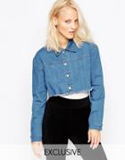 Chorus Daydreamer Cut Off Denim Jacket - Blue