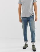 Asos Design Original Fit Jeans In Mid Wash Blue