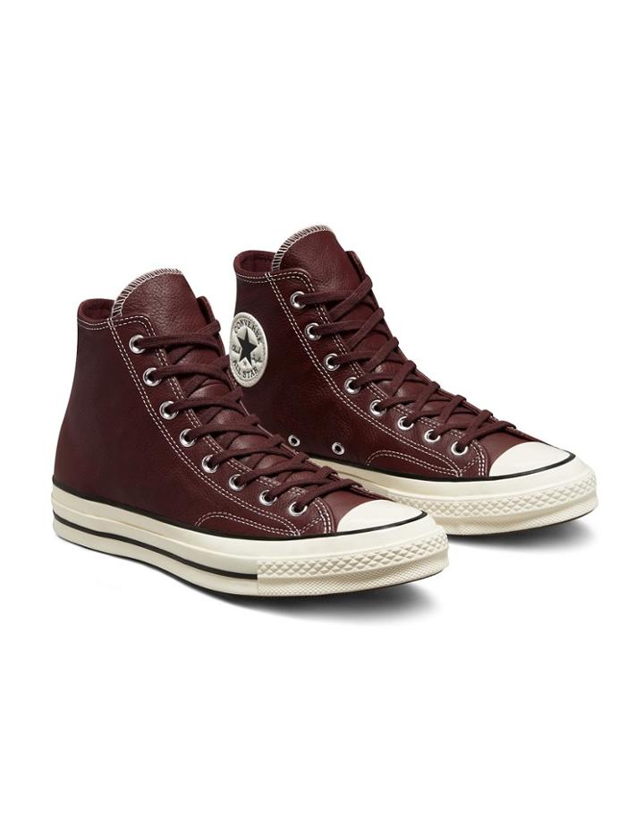 Converse Chuck 70 Hi Leather Sneakers In El Dorado-brown