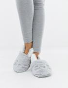 New Look Bunny Mule Slippers - Gray
