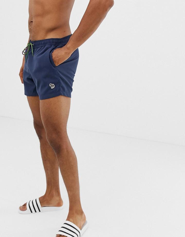 Ps Paul Smith Zebra Logo Swim Shorts In Navy