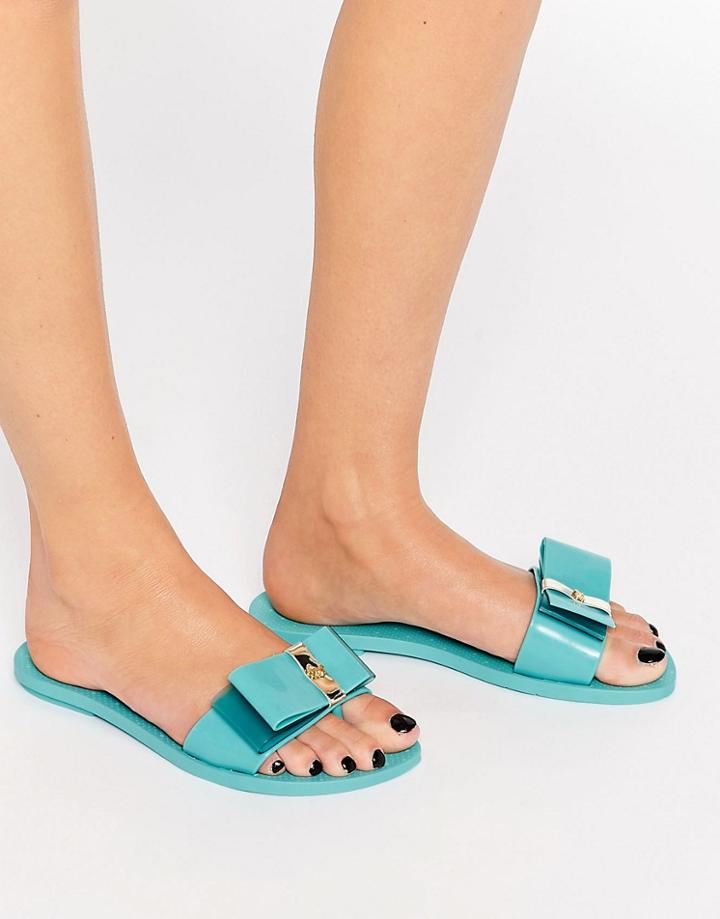 Zaxy Life Slide Flat Sandals - Turquoise