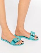 Zaxy Life Slide Flat Sandals - Turquoise