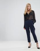 Ted Baker Pant With Scallop Hem - Navy