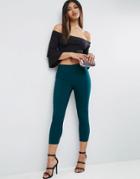 Asos High Waisted Skinny Crop Pants - Green