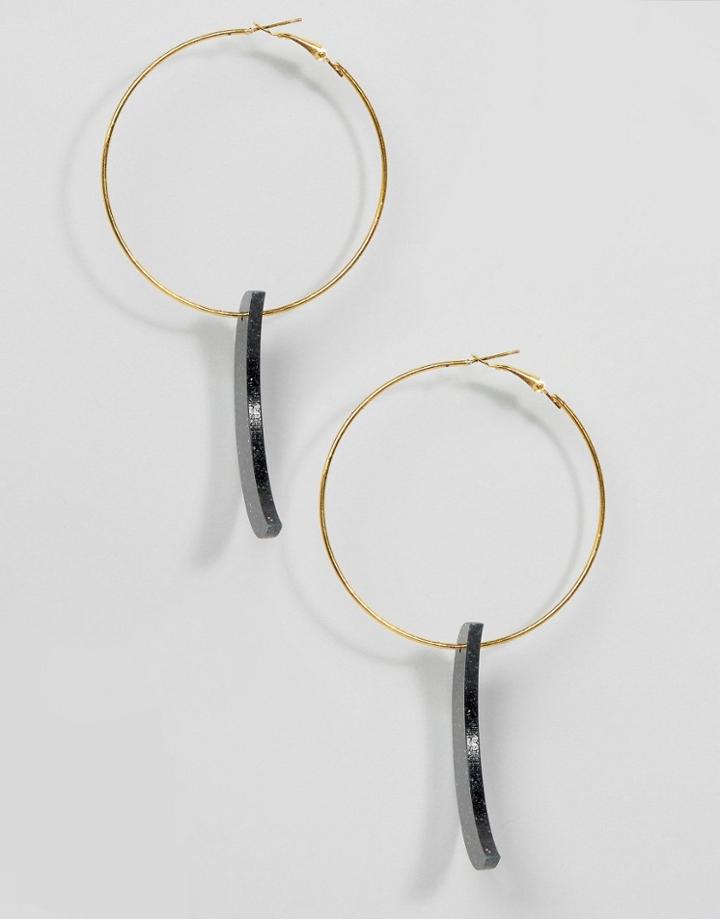 Suzywan Halloween Moon Hoop Earrings - Gold