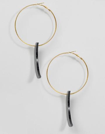 Suzywan Halloween Moon Hoop Earrings - Gold