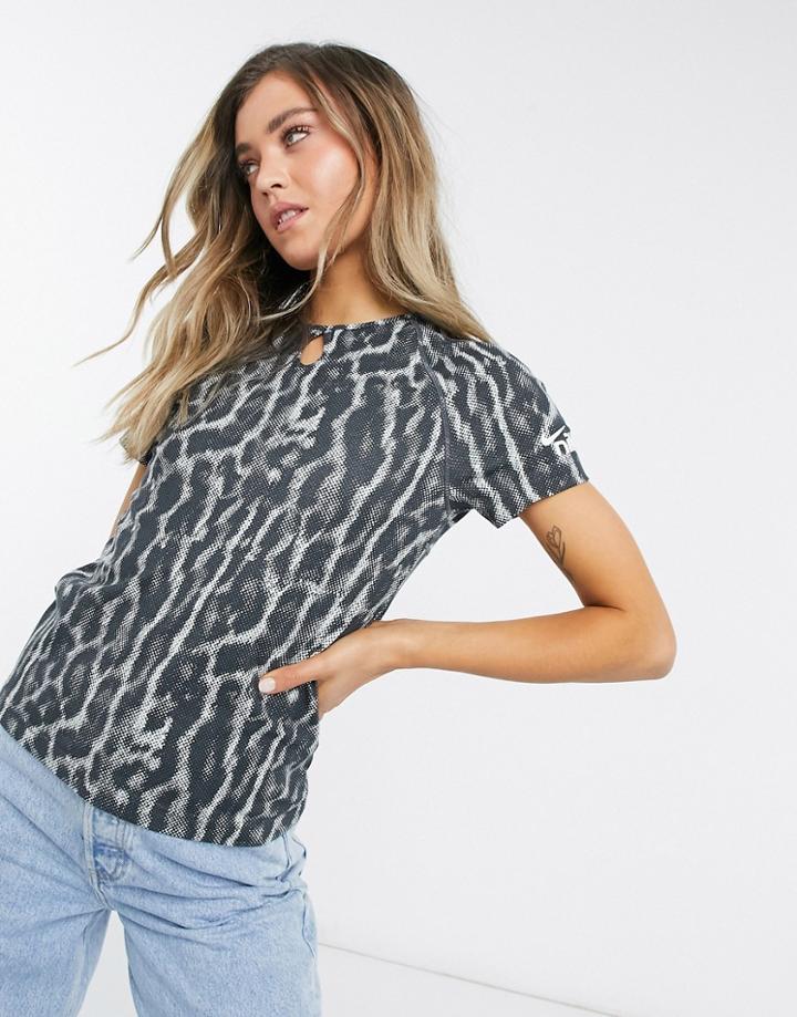 Nike Animal Pack All Over Print Top In Black