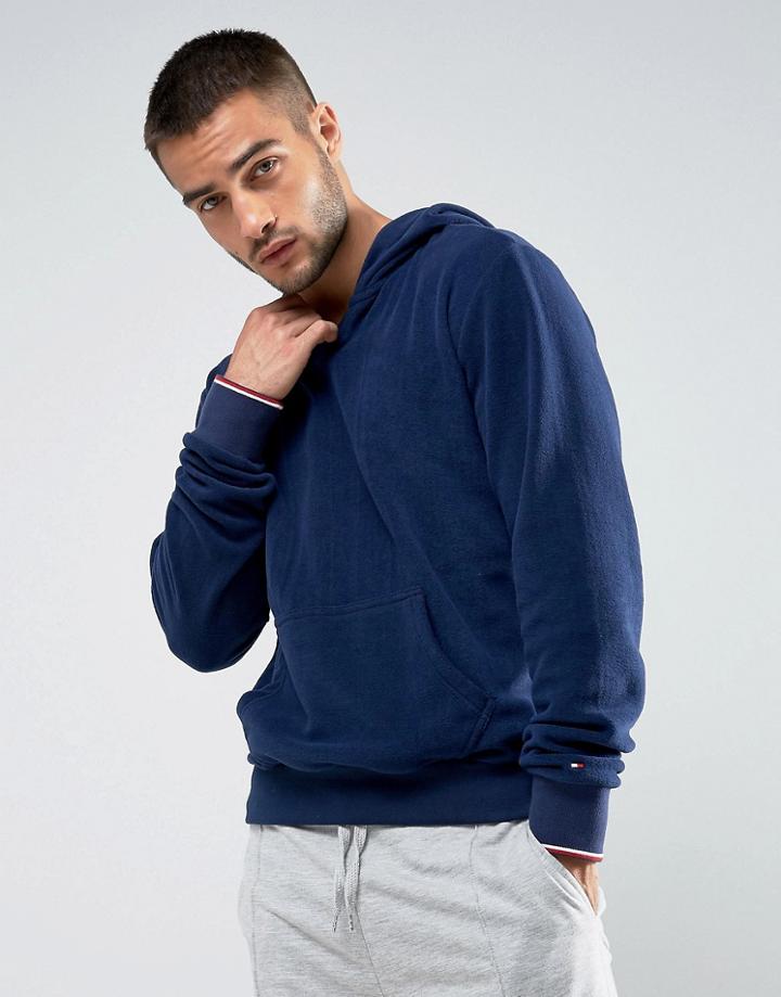 Tommy Hilfiger Full Zip Hoodie Polar Fleece In Navy - Navy