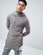 Avior Longline Hoodie With Laced Sides - Gray