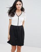 Vero Moda 2-in-1 Dress With Contrast Trim - Multi